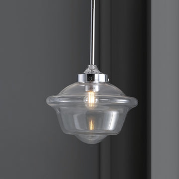 Kurtz School House Adjustable Drop Metal/Glass LED Pendant
